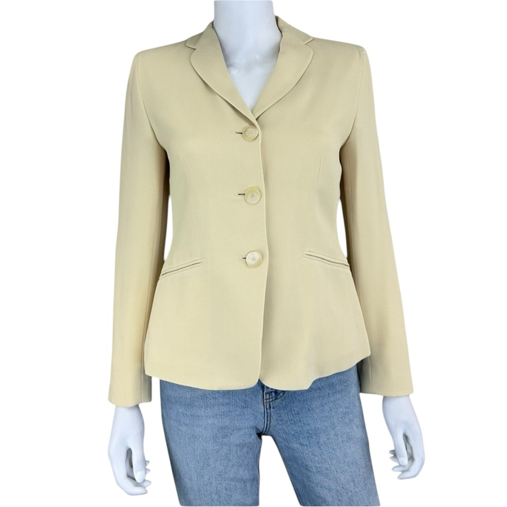 Ann Taylor Yellow Button Closure Blazer Size 2P F0270